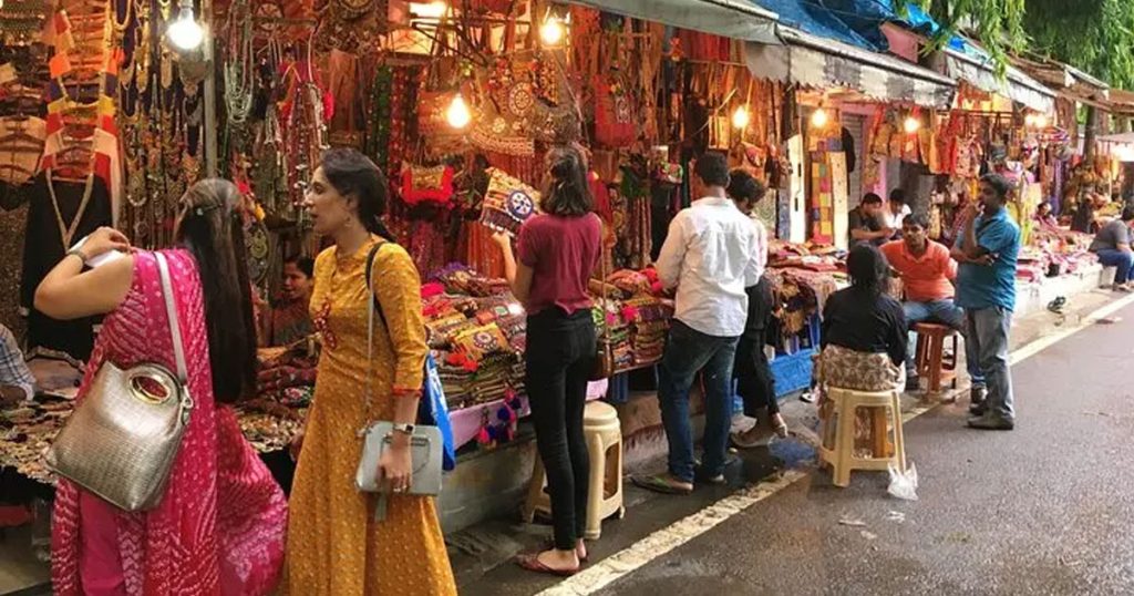 Jaipur night market shopping street